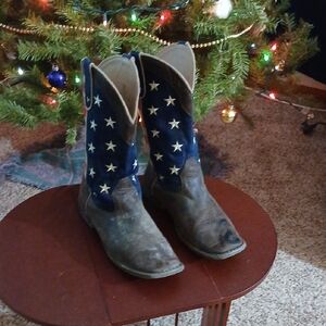 Roper Blue and Brown Star Boots